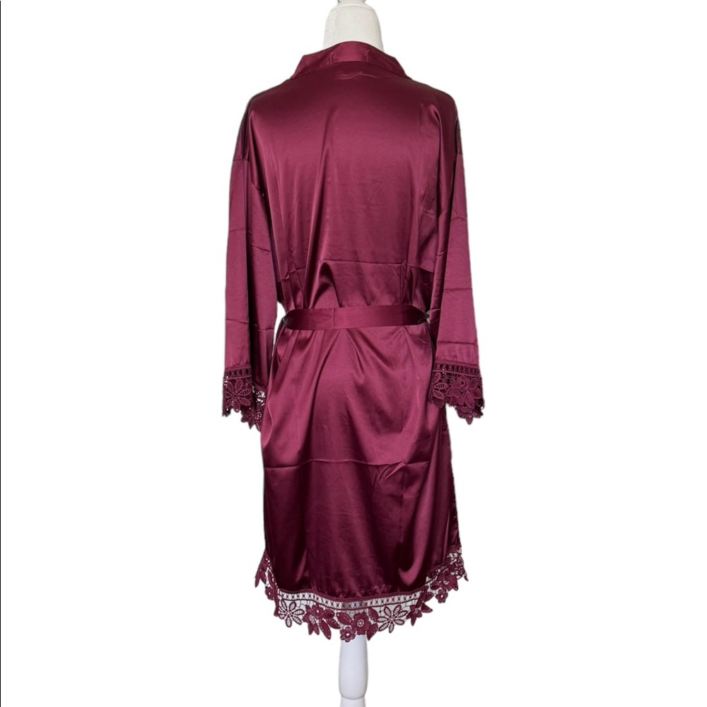 Kennedy Blue Satin Robe - Picture 2 of 3